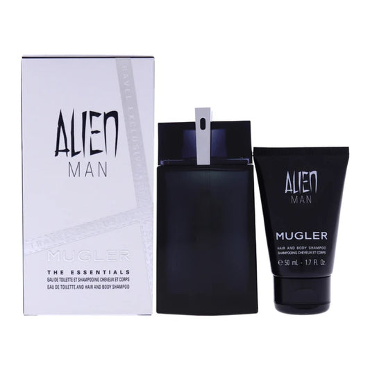 Mugler Alien Man EDT 100ML Refillabe + Body Shampoo 50ML Travel Set Regular