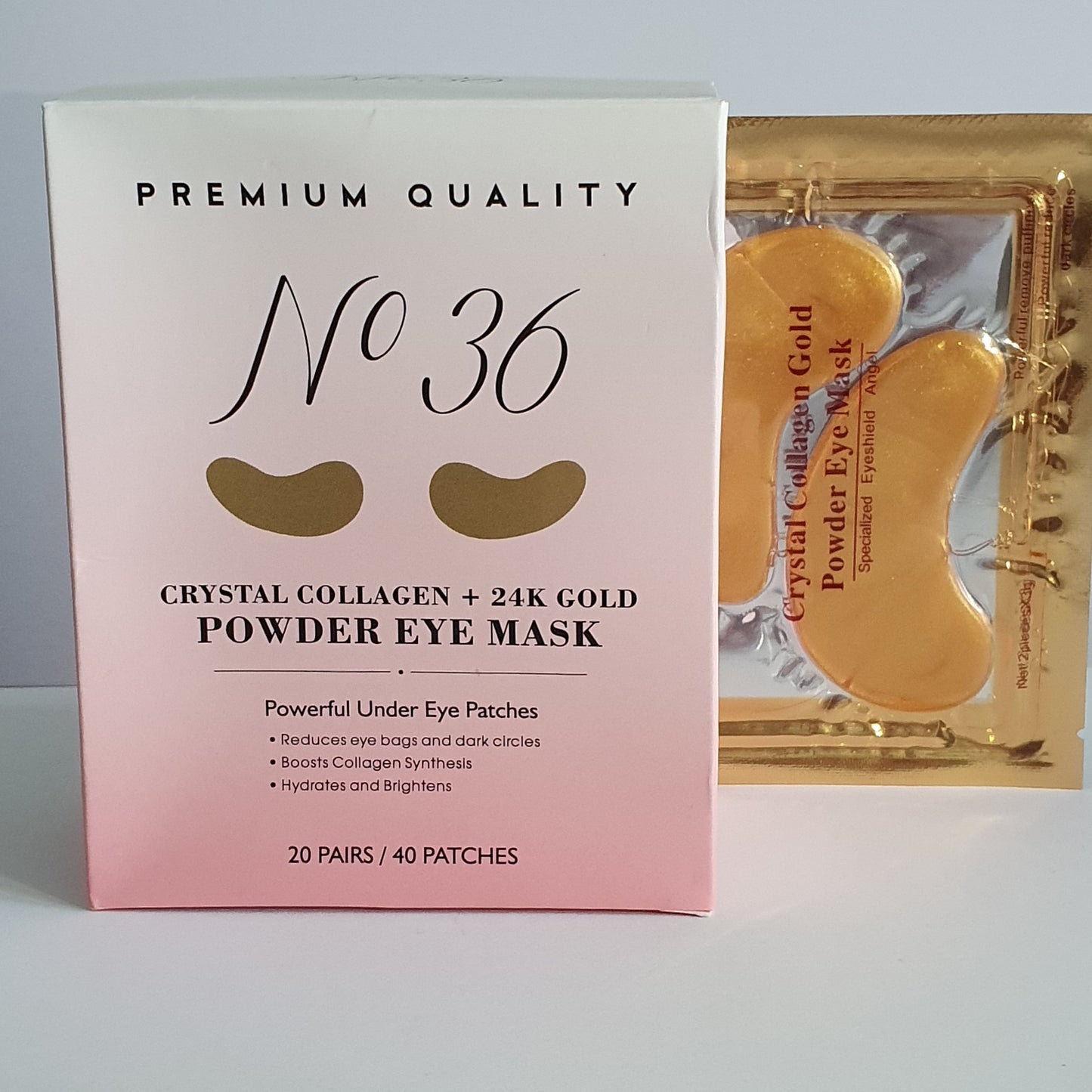 No36 Under Eye Masks - 24K gold, crystal collagen, hyaluronic acid