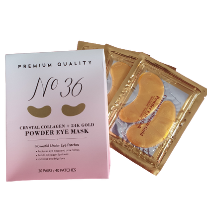 No36 under eye mask, 24K gold, crystal collagen, hyaluronic acid