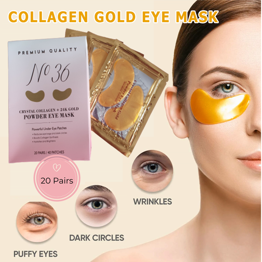 No36 Under Eye Masks - 24K gold, crystal collagen, hyaluronic acid