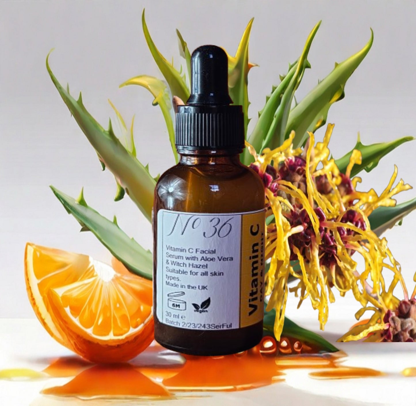 This rejuvenating facial serum is packed with powerful antioxidants from Aloe Vera & Witch Hazel to stimulate collagen production and reduce the appearance of dark spots and pigmentations and enhance glow, leaving your skin looking vibrant and healthy.